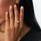 14k Unique Ribbed Illusion Setting Diamond Ring  Ferkos Fine Jewelry