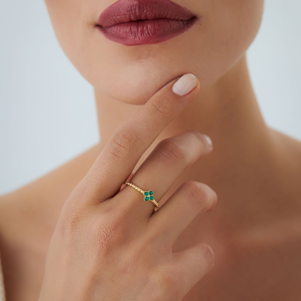 Emerald clover store ring