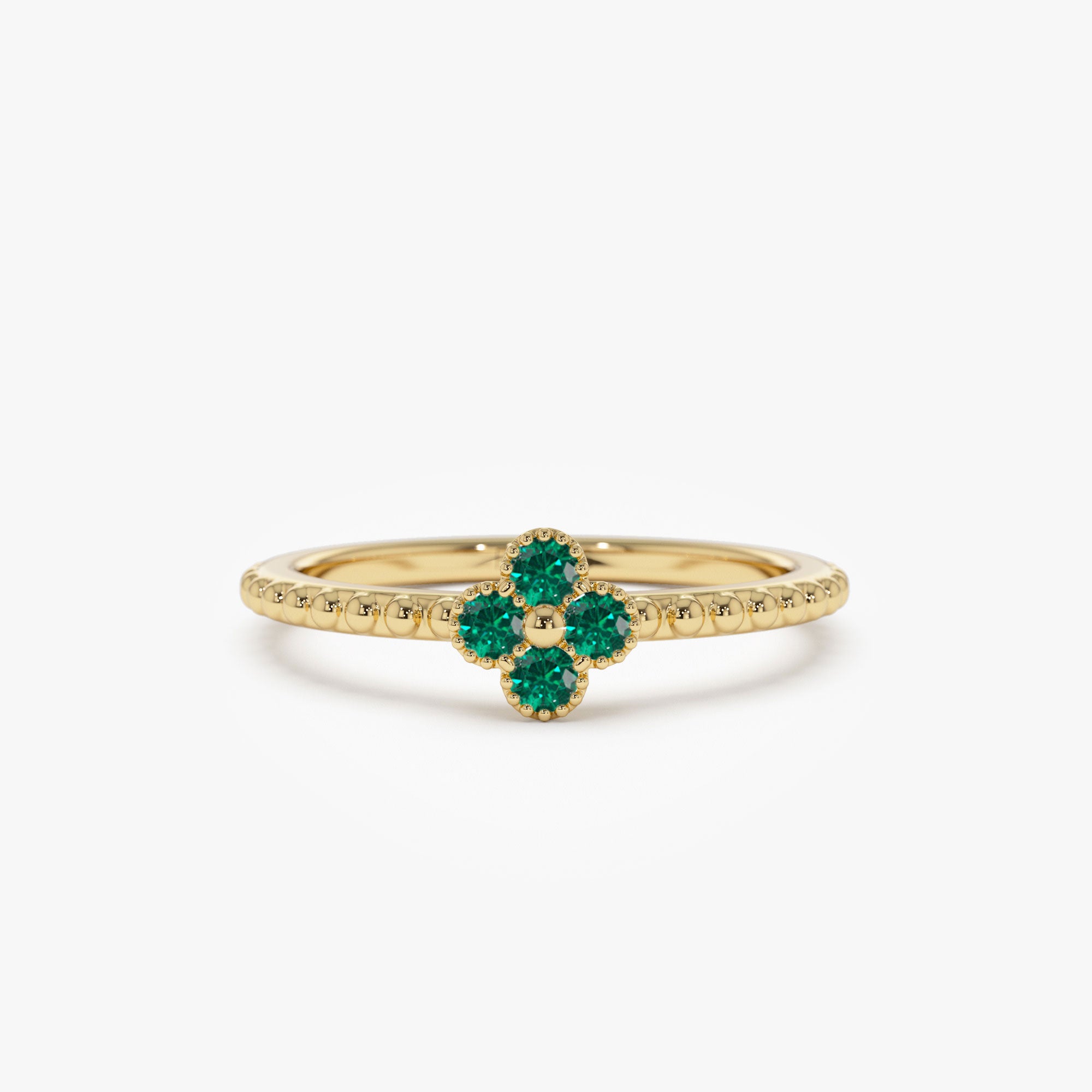 14k Emerald Clover Ring 14K Gold FERKOS FJ