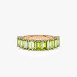 14k Emerald Cut Peridot Nine Stone Ring 2.35ctw  Ferkos Fine Jewelry