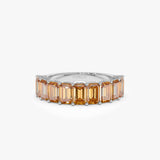 14k Emerald Cut Citrine Nine Stone Ring 2.70ctw  Ferkos Fine Jewelry