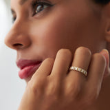 14k Unique Double Row Diamond Eternity Ring  Ferkos Fine Jewelry