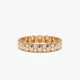 14k Unique Double Row Diamond Eternity Ring 14K Rose Gold Ferkos Fine Jewelry