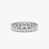 14k Unique Double Row Diamond Eternity Ring 14K White Gold Ferkos Fine Jewelry