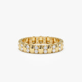 14k Unique Double Row Diamond Eternity Ring 14K Gold Ferkos Fine Jewelry