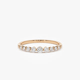 14k Gold Shared Prong Graduating Diamond Wedding Ring 14K Rose Gold Ferkos Fine Jewelry
