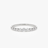 14k Gold Shared Prong Graduating Diamond Wedding Ring 14K White Gold Ferkos Fine Jewelry