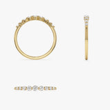 14k Gold Shared Prong Graduating Diamond Wedding Ring  Ferkos Fine Jewelry