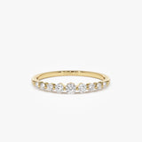 14k Gold Shared Prong Graduating Diamond Wedding Ring 14K Gold Ferkos Fine Jewelry