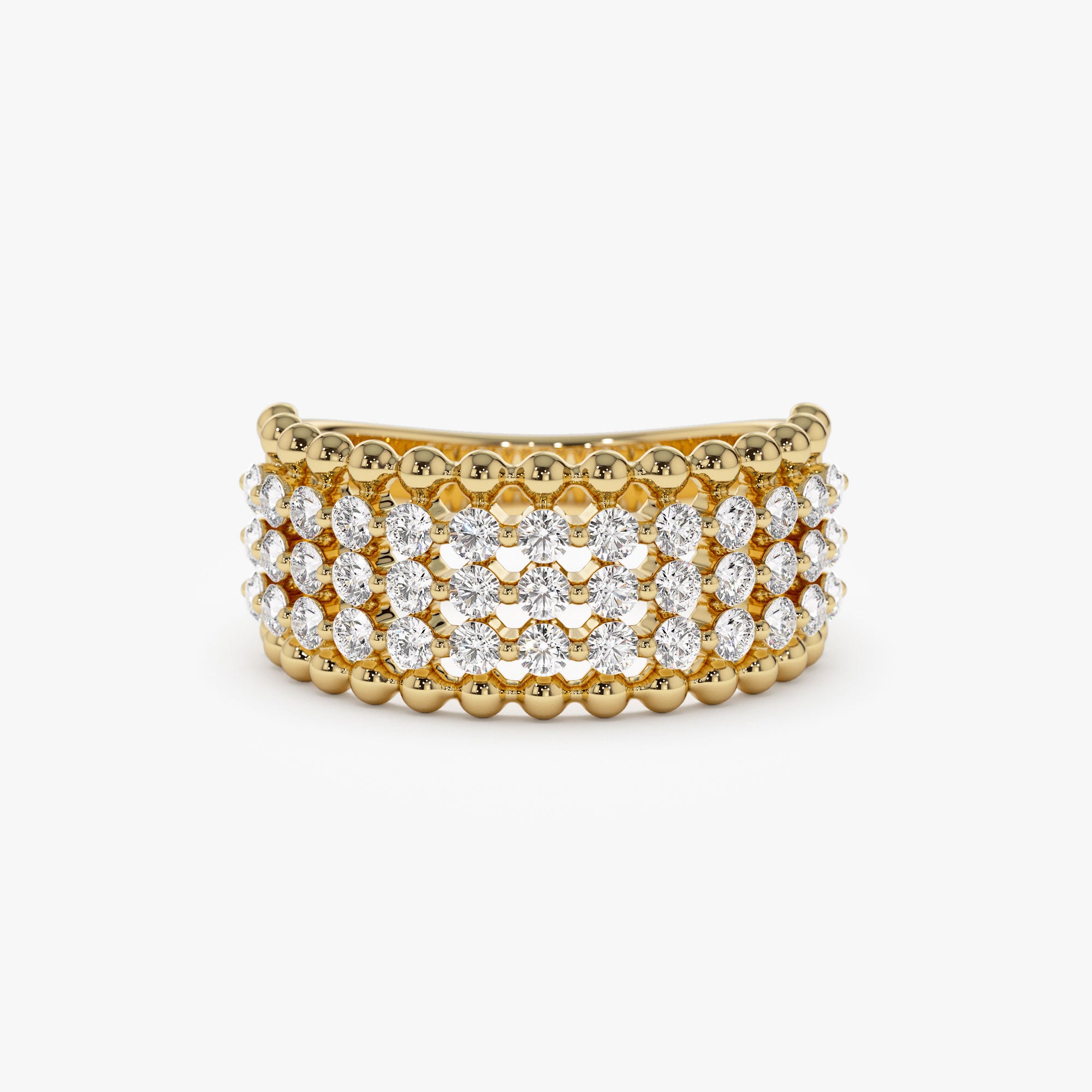 14k Floating Diamond Bubble Band 14K Gold Ferkos Fine Jewelry