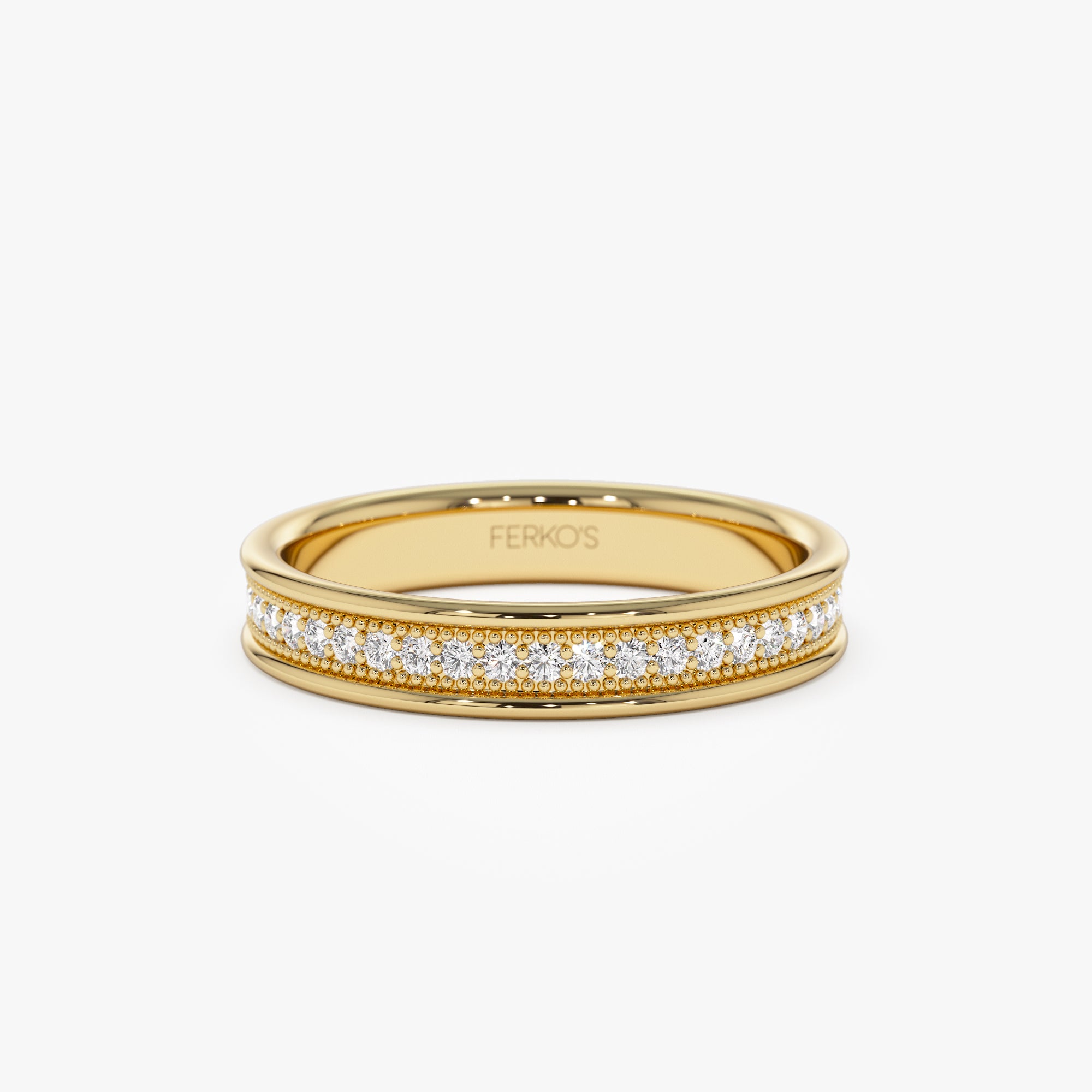 14k Milgran Full Eternity Diamond Ring 14K Gold Ferkos Fine Jewelry