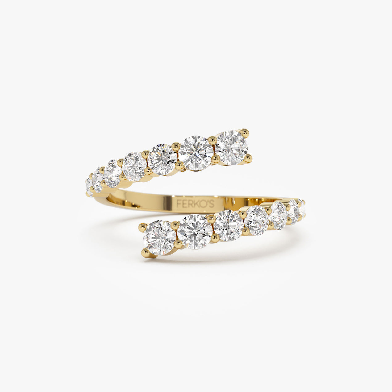 14K Gold Diamond Criss Cross Pave Ring – FERKOS FJ