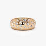 14k Gold Flush Setting Cluster Dome Ring 14K Rose Gold Ferkos Fine Jewelry