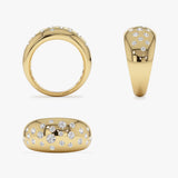 14k Gold Flush Setting Cluster Dome Ring  Ferkos Fine Jewelry
