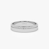 14K 4MM Half Eternity Diamond Wedding Band 14K White Gold Ferkos Fine Jewelry