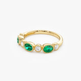 14k Emerald Diamond Milgrain Stacking Band Ferkos Fine Jewelry