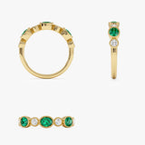 14k Emerald Diamond Milgrain Stacking Band Ferkos Fine Jewelry
