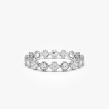14k Diamond Eternity Bezel and Clover Ring Ferkos Fine Jewelry