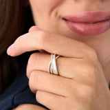 14k Diamond Multi Row Criss Cross Band Ring Ferkos Fine Jewelry