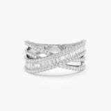14k Diamond Multi Row Criss Cross Band Ring Ferkos Fine Jewelry
