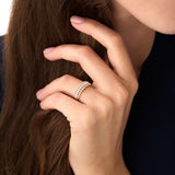 14k Wide Marquise Diamond Band with Pavé Accents Ferkos Fine Jewelry