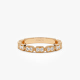 14k Stacking Filigree Diamond Ring 14k Rose Gold Ferkos Fine Jewelry