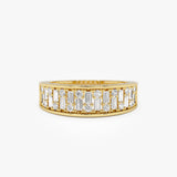 14k Baguette and Round Diamond Unique Statement Ring 14k Gold Ferkos Fine Jewelry