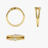 14K Double Row Bezel Setting Diamond Ring Ferkos Fine Jewelry