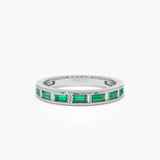 14k Bagguette Diamond & Emerald Ring Ferkos Fine Jewelry