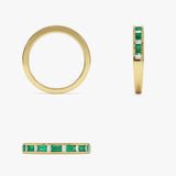 14k Bagguette Diamond & Emerald Ring Ferkos Fine Jewelry