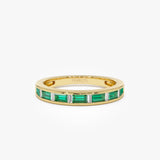 14k Bagguette Diamond & Emerald Ring 14k Gold Ferkos Fine Jewelry