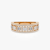 14k Wide Diamond Baguette Pave Ring 14k Rose Gold Ferkos Fine Jewelry