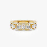 14k Wide Diamond Baguette Pave Ring 14k Gold Ferkos Fine Jewelry