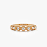 14k Vintage Style Diamond Band Ring 14K Rose Gold Ferkos Fine Jewelry