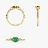 14k Classic Emerald and Diamond Ring Ferkos Fine Jewelry