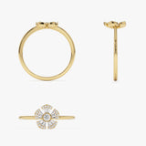 14k Diamond Floral Baguette Ring Ferkos Fine Jewelry