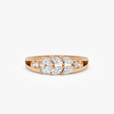 14k Diamond Leaf Style Marquise Ring 14K Rose Gold Ferkos Fine Jewelry