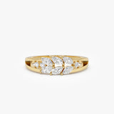 14k Diamond Leaf Style Marquise Ring 14K Gold Ferkos Fine Jewelry