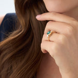 14k Emerald Bezel Set Three Stone Ring Ferkos Fine Jewelry
