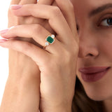 14k Emerald Bezel Set Three Stone Ring Ferkos Fine Jewelry