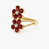 14k Ruby Flower Diamond Accent Ring Ferkos Fine Jewelry