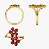 14k Ruby Flower Diamond Accent Ring Ferkos Fine Jewelry