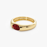 14k Ruby Oval Burnish Dome Ring Ferkos Fine Jewelry