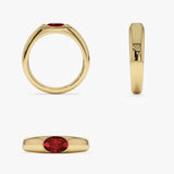 14k Ruby Oval Burnish Dome Ring Ferkos Fine Jewelry