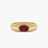 14k Ruby Oval Burnish Dome Ring 14K Gold Ferkos Fine Jewelry
