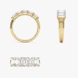 2.65 ctw 14k Prong Setting Five Stone Emerald Cut Lab Grown Diamond Anniversary Ring - Lucia Ferkos Fine Jewelry