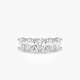 2.75 ctw 14k Prong Setting Five Stone Oval Shape Lab Grown Diamond Anniversary Ring - Giada Ferkos Fine Jewelry