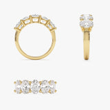 2.75 ctw 14k Prong Setting Five Stone Oval Shape Lab Grown Diamond Anniversary Ring - Giada Ferkos Fine Jewelry