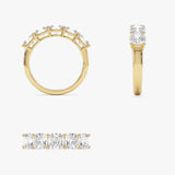 2.65 ctw 14k Prong Setting Five Stone Cushion Cut Lab Grown Diamond Anniversary Ring - Tonia Ferkos Fine Jewelry