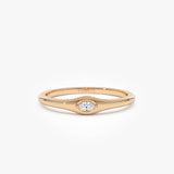 14k Gold Marquise Diamond Stacking Ring 14k Rose Gold Ferkos Fine Jewelry